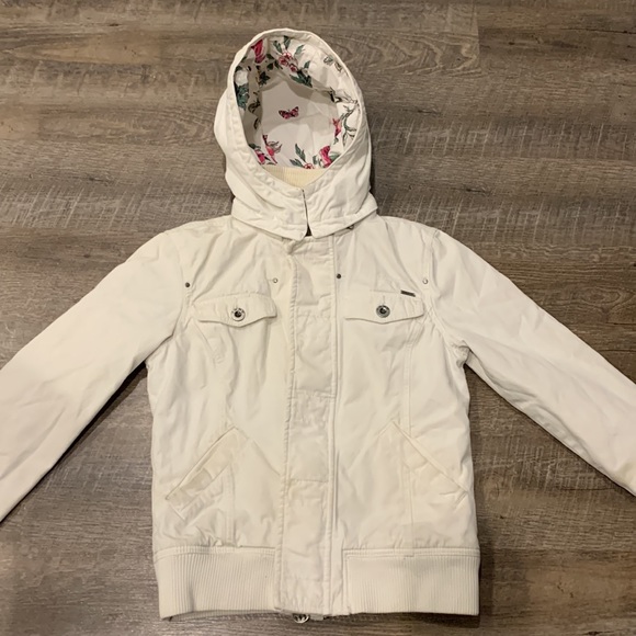 Aritzia / TNA Vintage White Maverick Bomber Jacket/Coat Size M - Picture 9 of 12